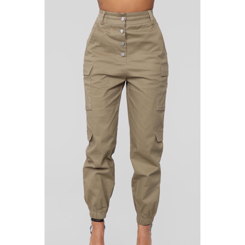 White cargo joggers